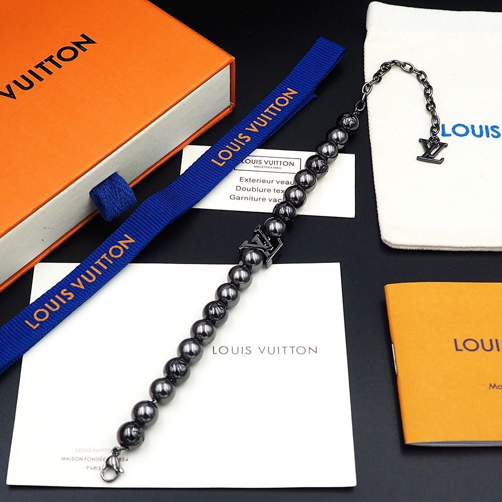 LV Grey Pearl Monogram Bracelet - Image 6
