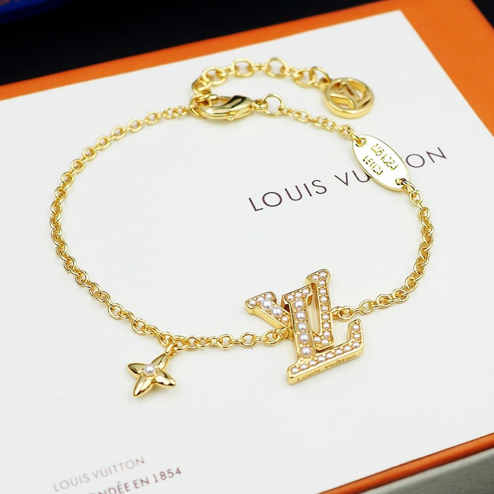 Alternative view of  LV Pearl Logo Chain Bracelet