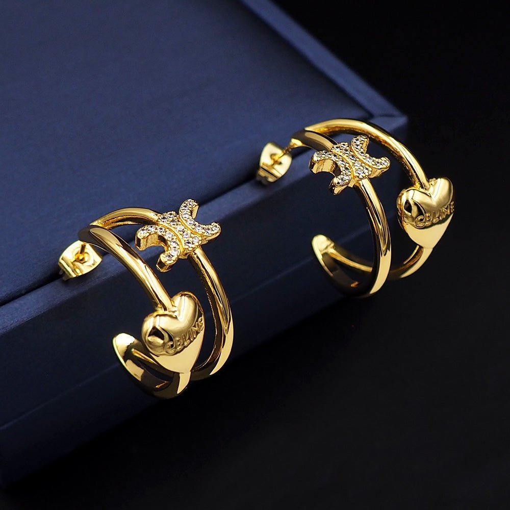 18K Celine Heart Earrings - Image 7