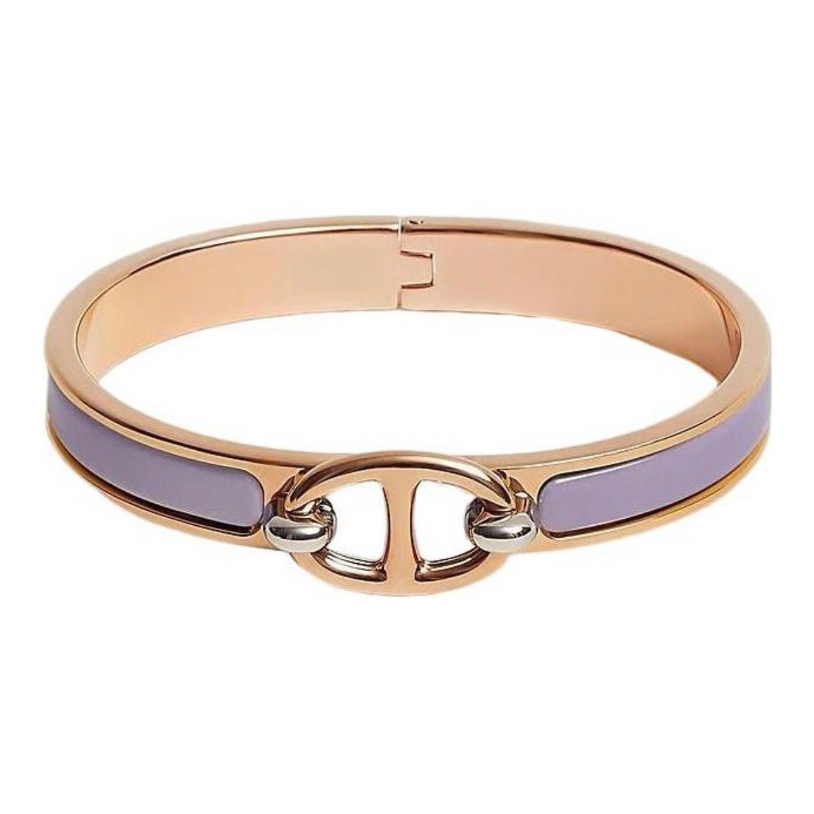 Hermès D'Ancre Enamel Gold Plated Bangle - Image 6