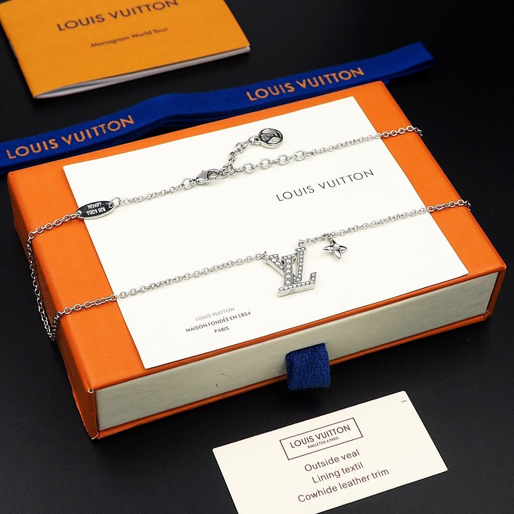 LV Gold Zircon LV Initial Motif Thin Bracelet - Image 9