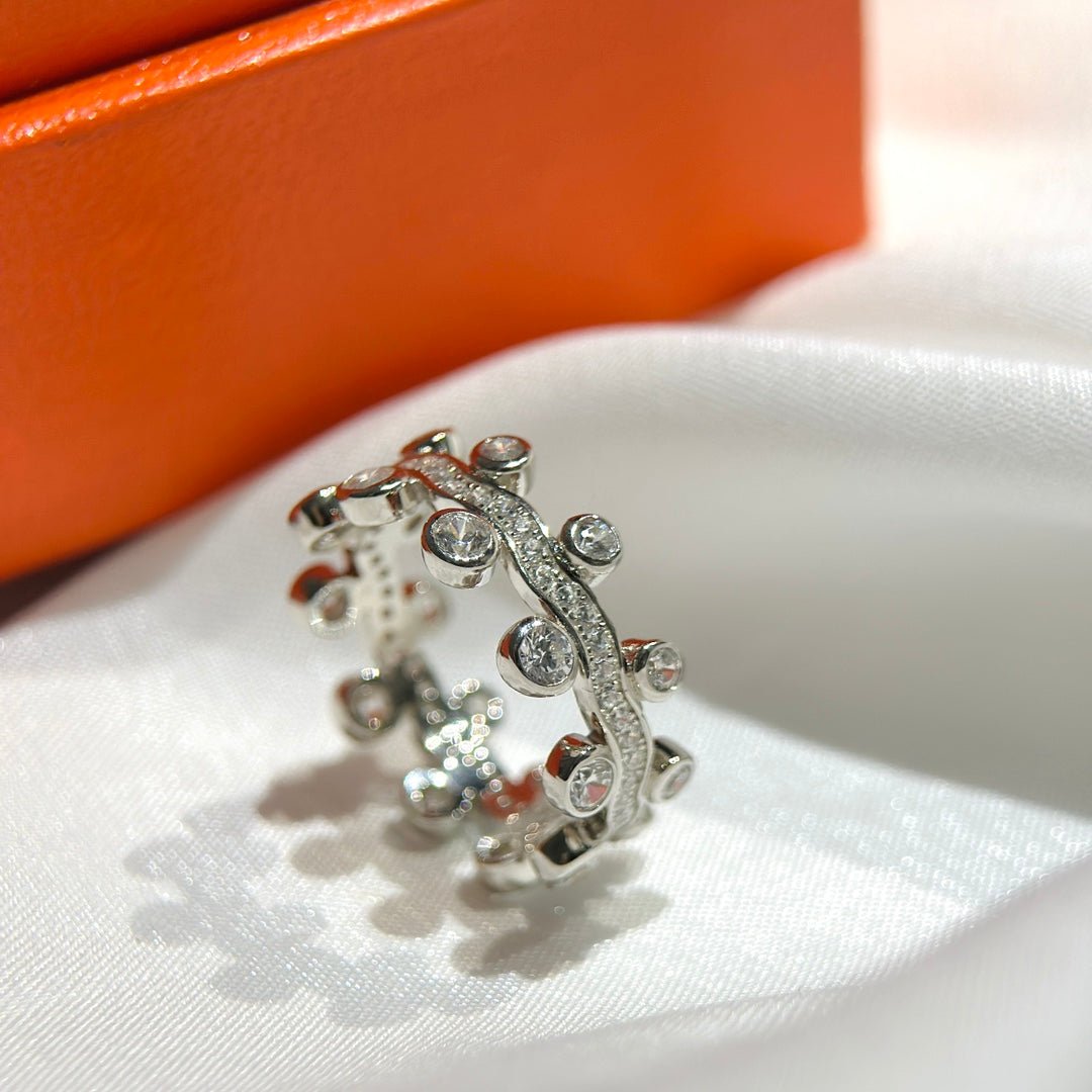 Hermès Bubble Style Silver Plated Open Ring - Image 7