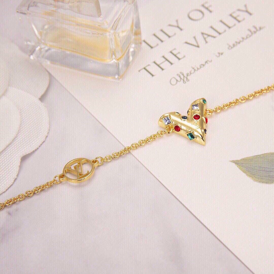 LV Gold Gemstone V Bracelet - Image 5