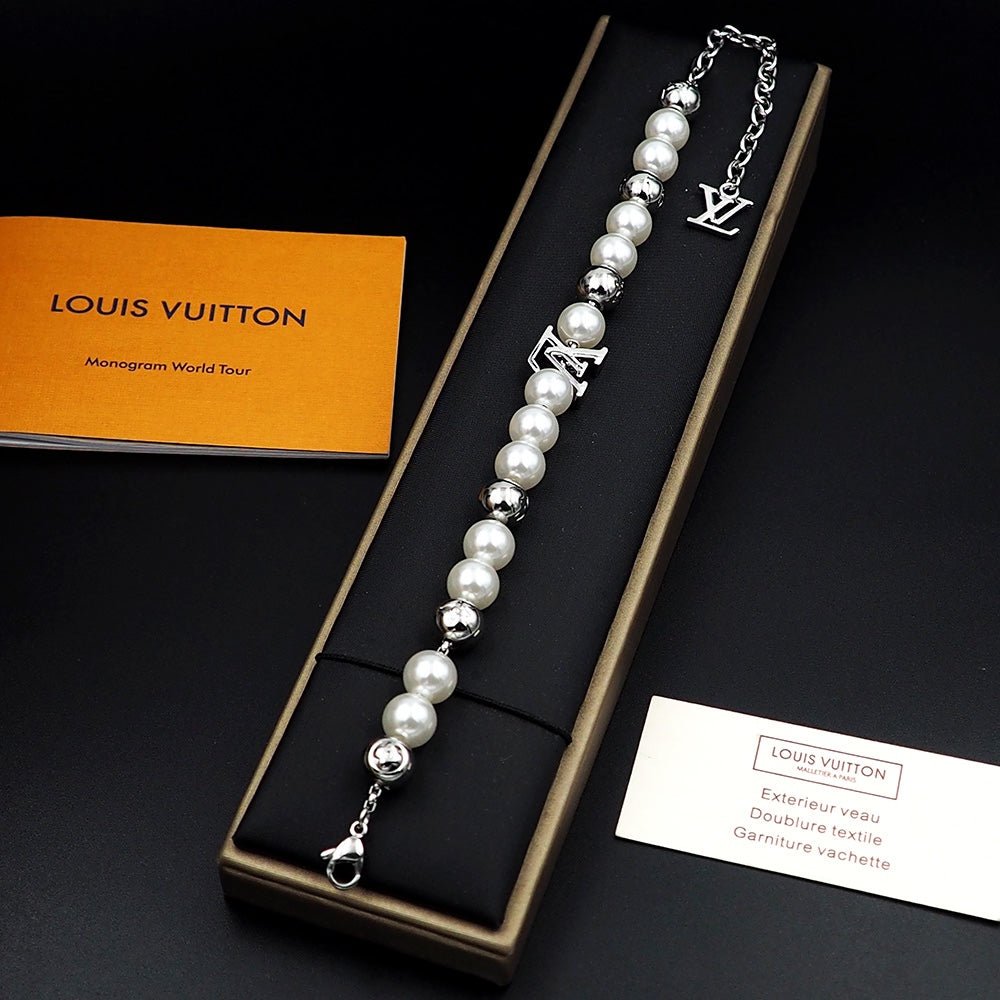 LV Pearl Logo Bracelet - Image 9