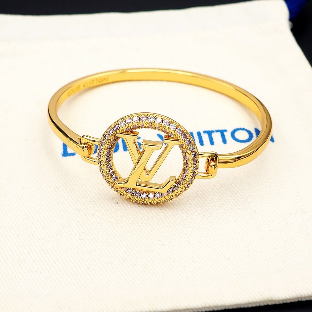 Alternative view of LV Crystal Logo Bangle Bracelet