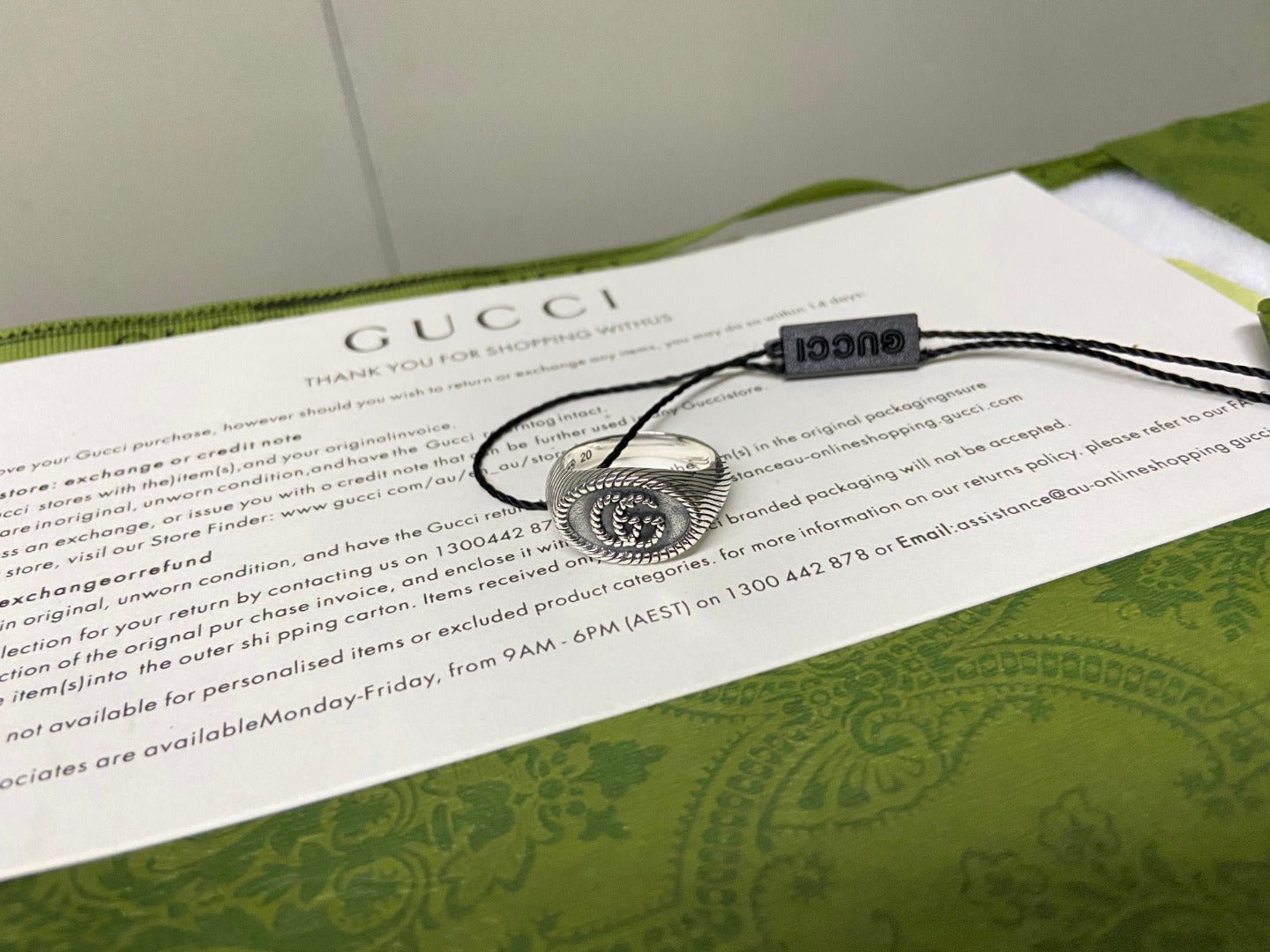 GUCCI Twisted Rope GG Signet Silver Ring - Image 9