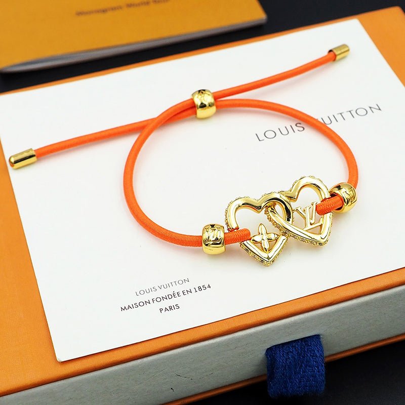 LV Orange Cord Heart Bracelet