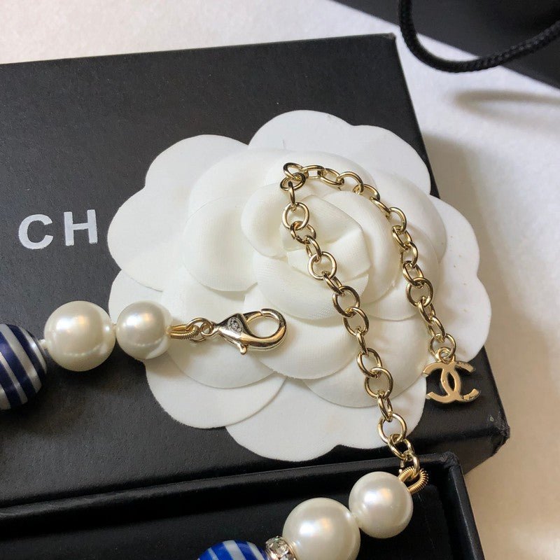 Chanel Printed Pearl Stripe Bead Bracelet - Image 8