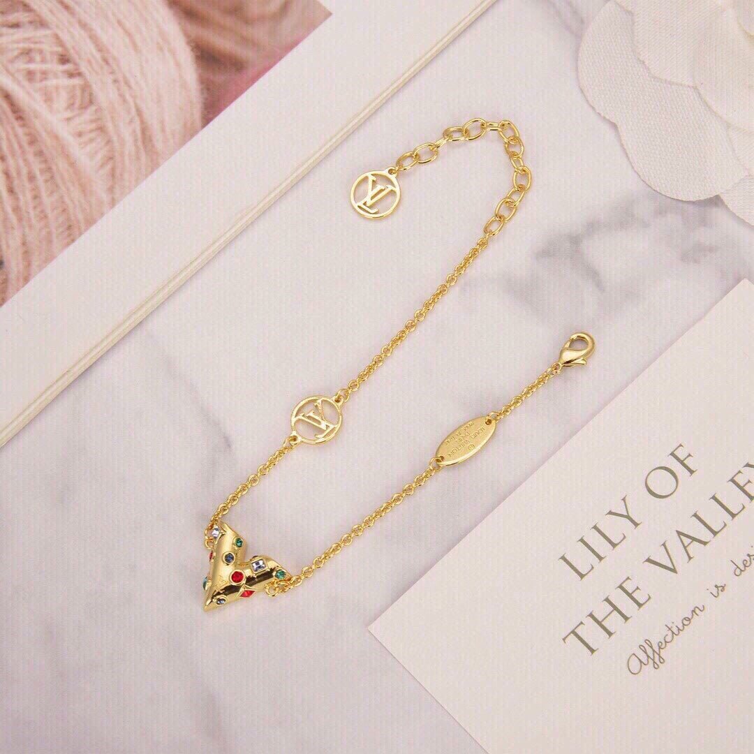 LV Gold Gemstone V Bracelet - Image 6