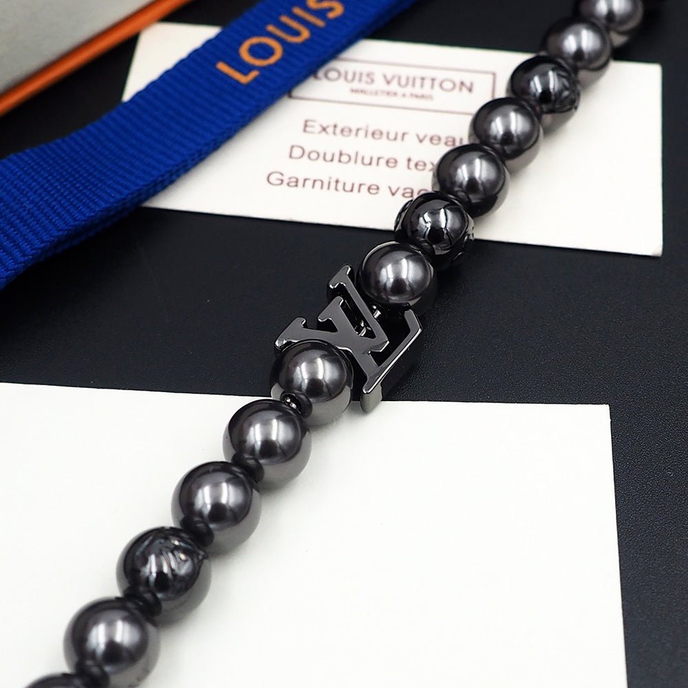 LV Grey Pearl Monogram Bracelet - Image 8