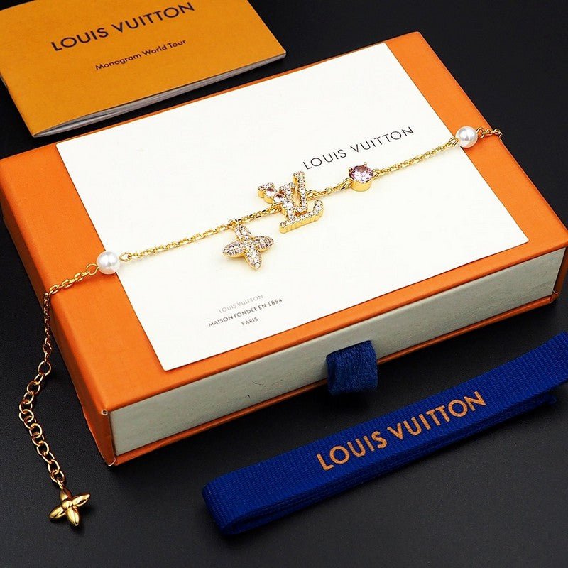 LV Crystal Logo Chain Bracelet - Image 8