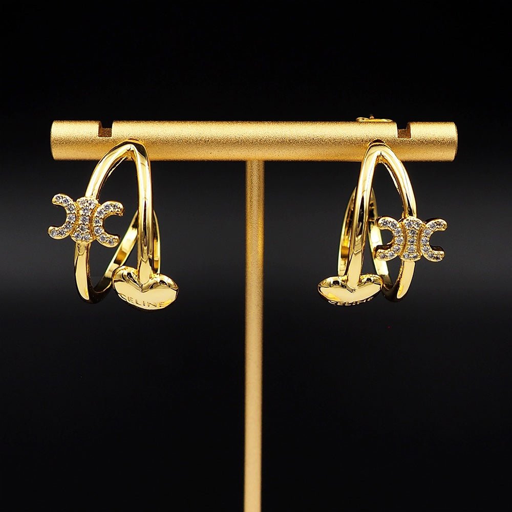 18K Celine Heart Earrings - Image 8