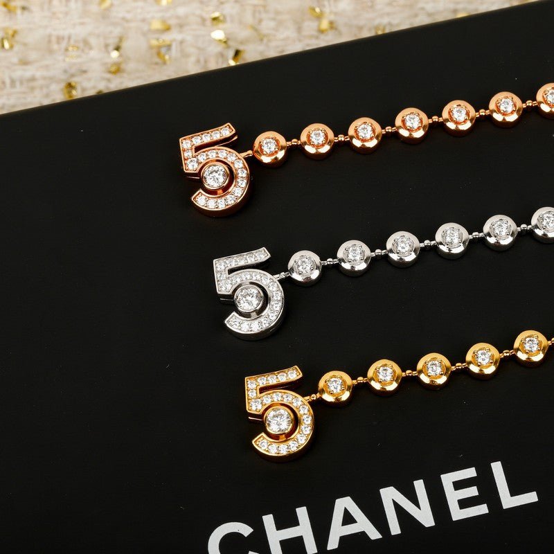 Chanel Gold Crystal No.5 Floral Bezel - Image 8