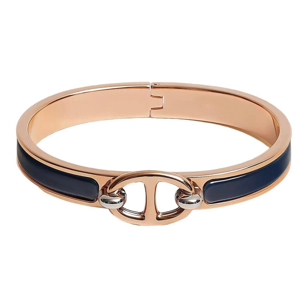 Hermès D'Ancre Enamel Gold Plated Bangle - Image 7
