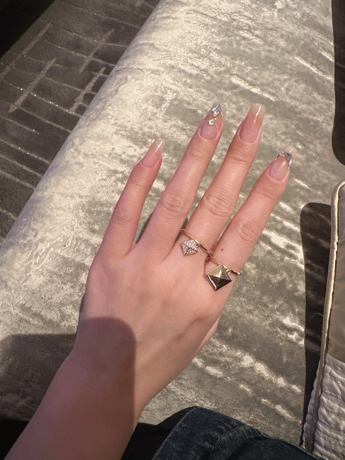 Hermès Rose Gold Diamond Pyramid Ring - Image 8