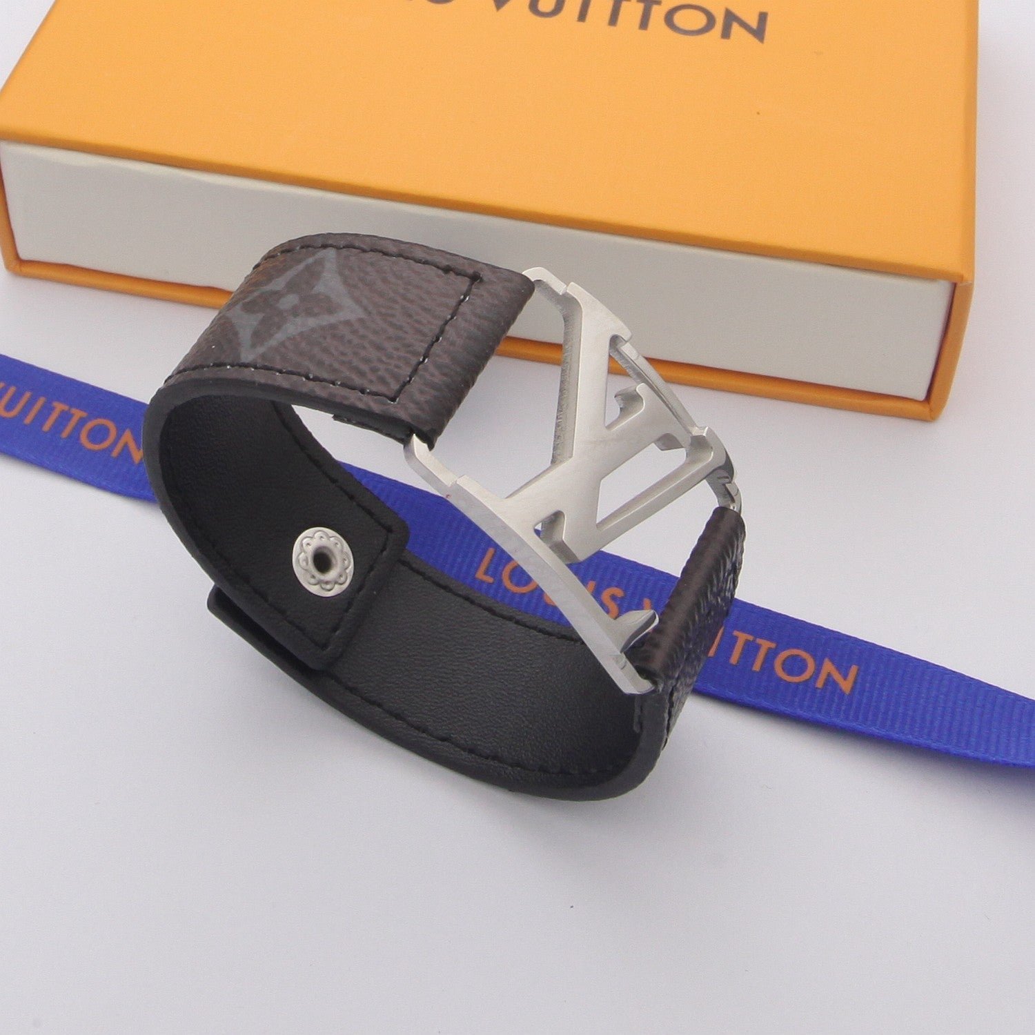 Alternative view of LV Black  Leather Bracelet