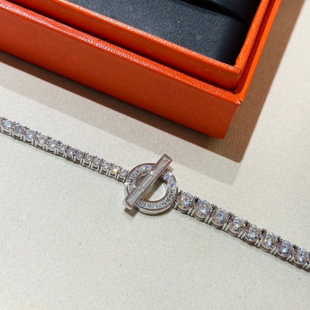 Hermès Full Paved Crystal T-Bar Bracelet - Image 9