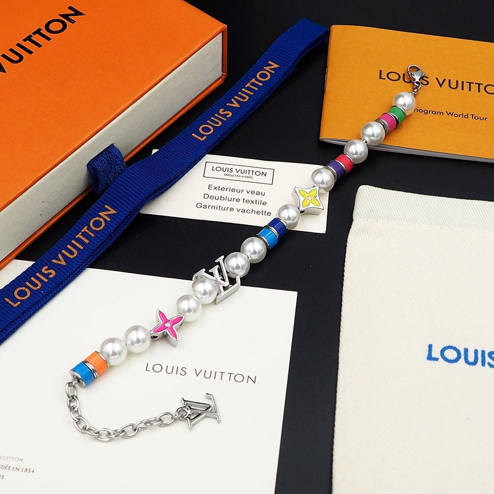 LV Multicolor Pearl Bracelet - Image 9