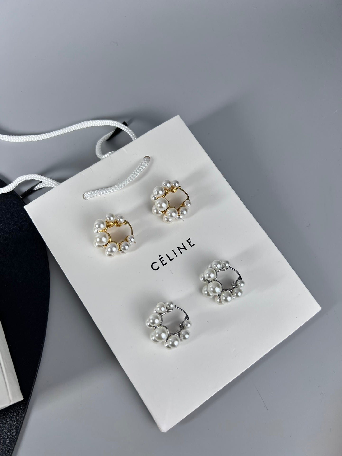 18K Celine Two-Rows Pearl Earrings - Image 9