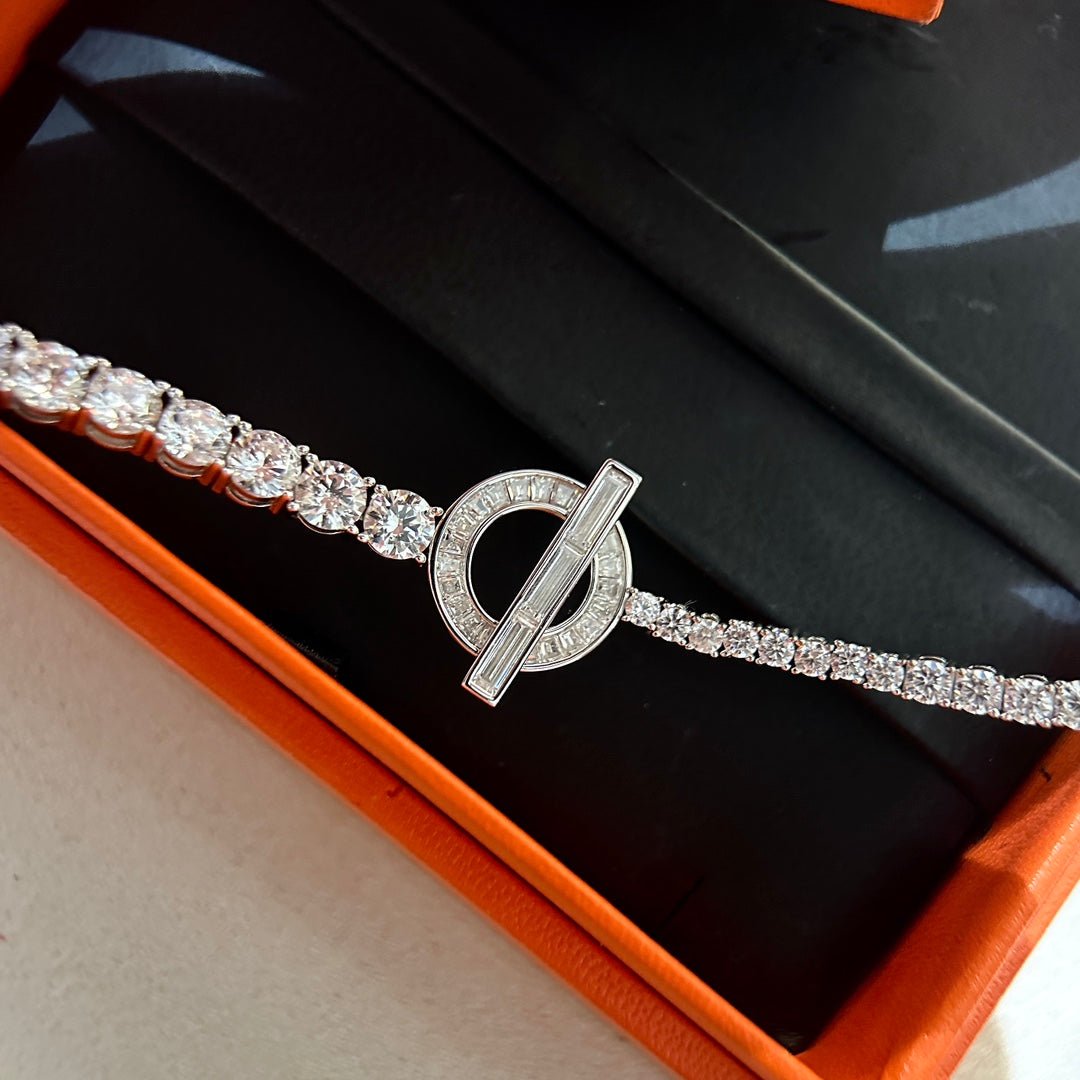 Hermès Full Paved Crystal T-Bar Bracelet - Image 10