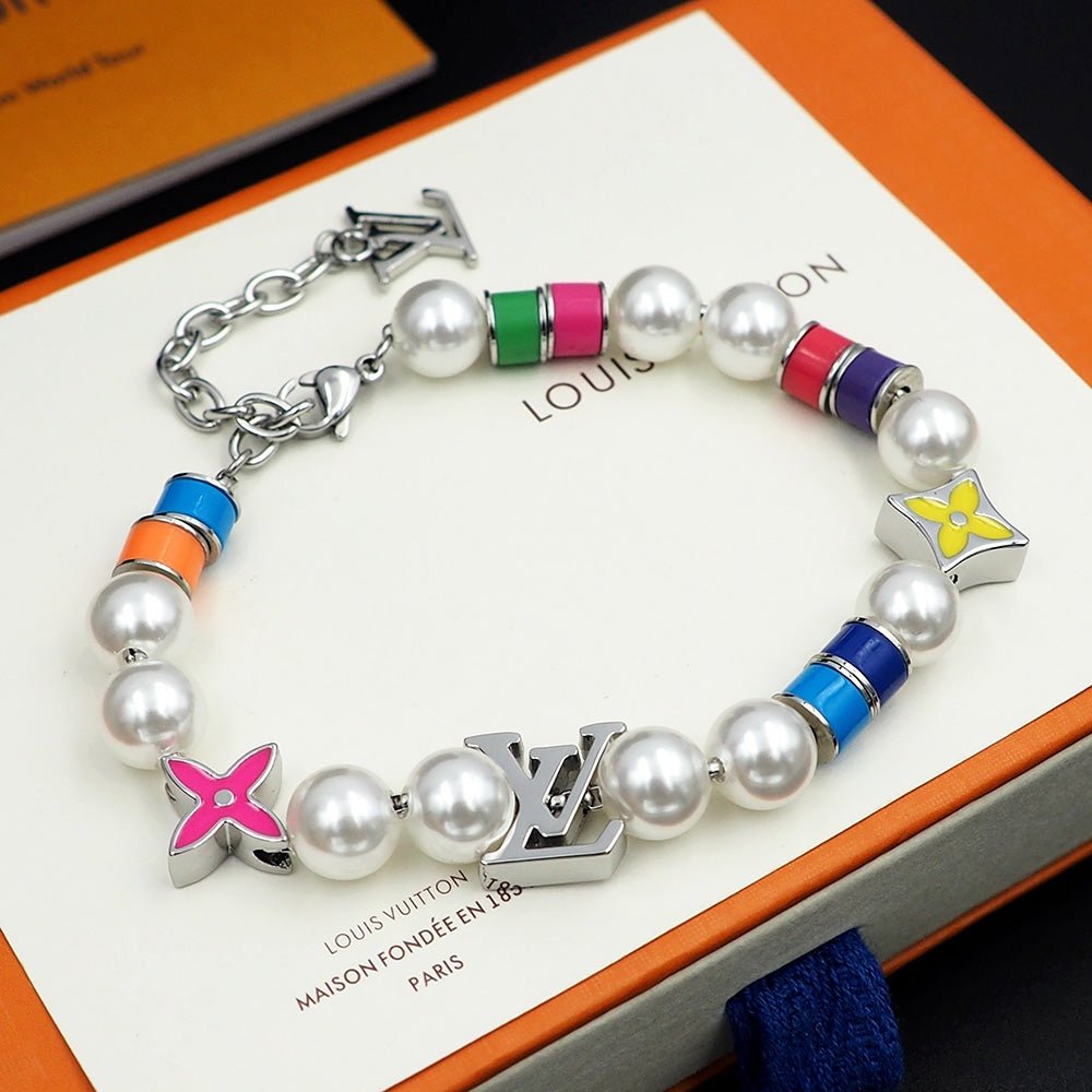 LV Multicolor Pearl Bracelet - Image 10