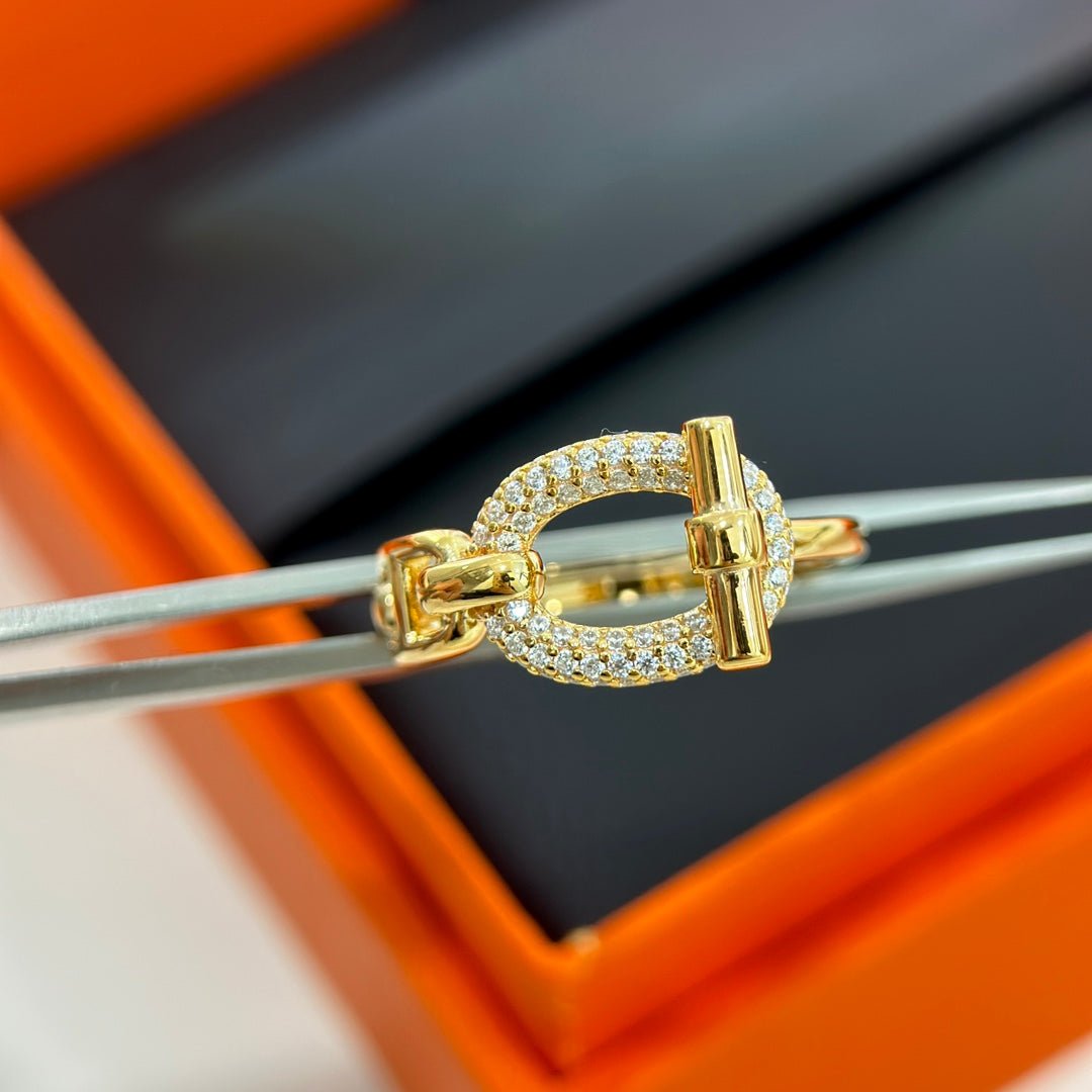 Hermès Rose Gold Plated Diamond Bracelet - Image 9