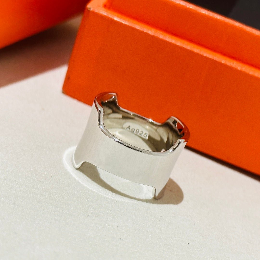 Hermès Silver Plated Openwork H Ring - Image 4