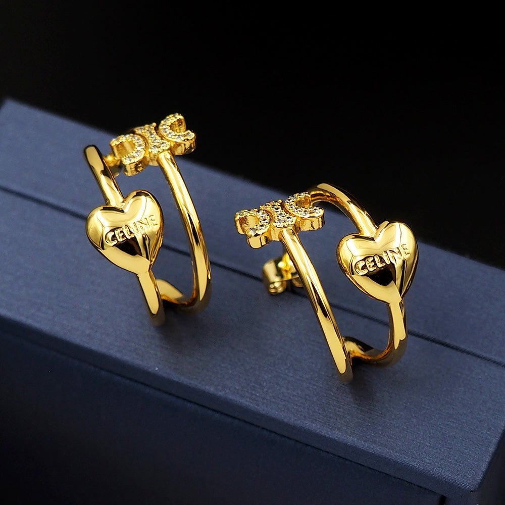 18K Celine Heart Earrings - Image 9