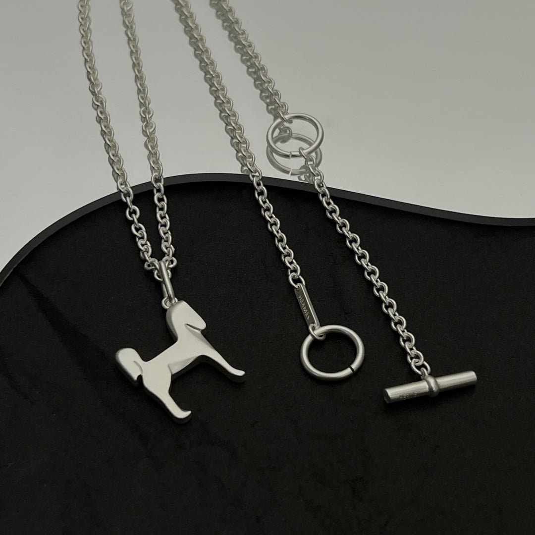 Hermès Horse Motif Silver Pendant Necklace - Image 6