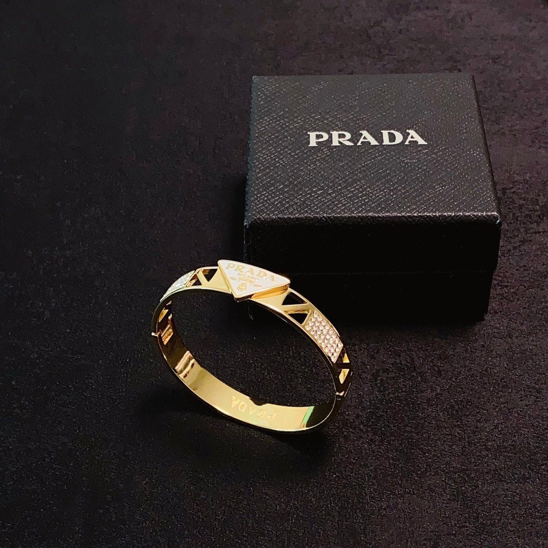 Prada Style Diamond Cuff Bangle - Image 9