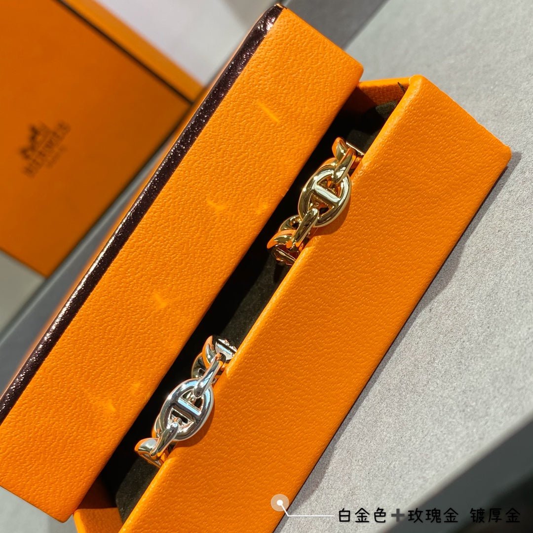 Hermès Gold Plated Chaine d'Ancre Links Ring - Image 9
