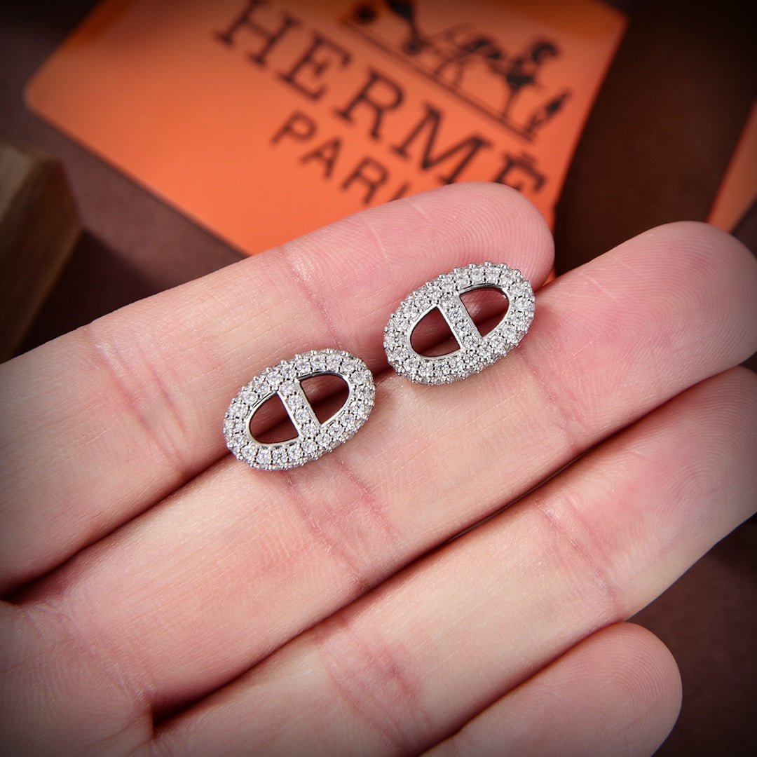 Alternative view of  Hermès White Gold Diamond Design Studs