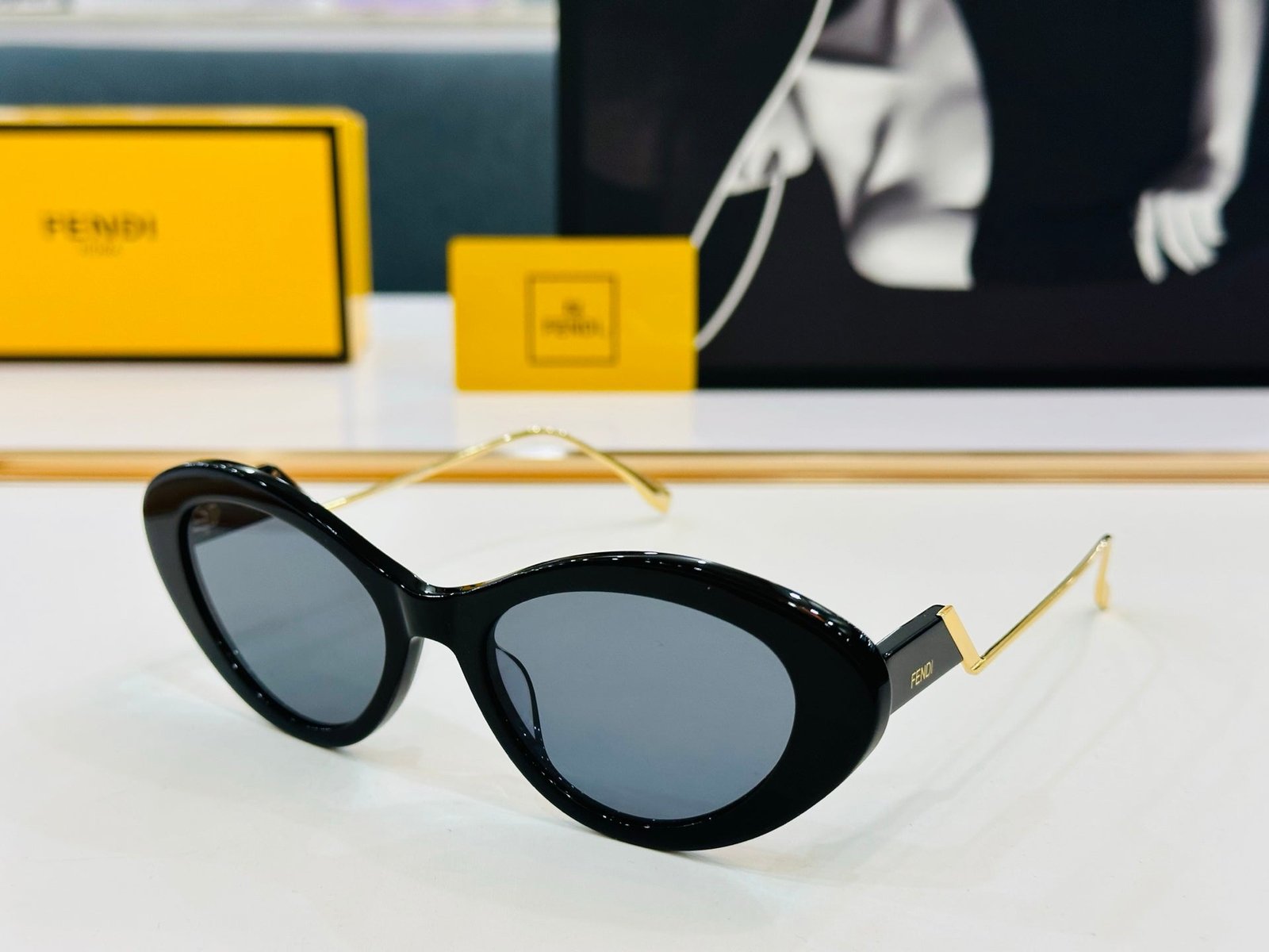 Alternative view of FENDI Cat-Eye Elliptical Frame Sunglasses