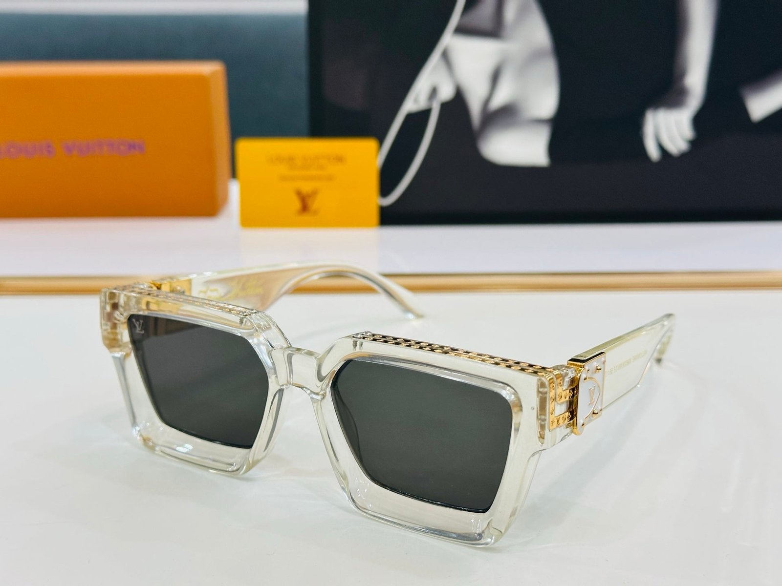 LV Tortoiseshell Retro Square Sunglasses - Image 3