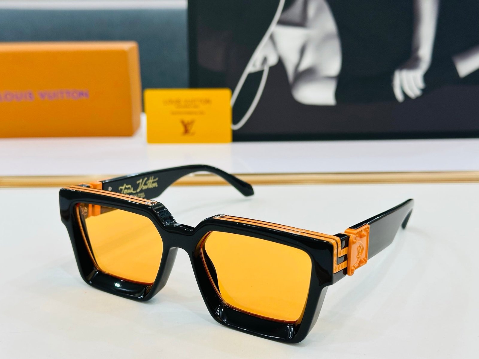 LV Tortoiseshell Retro Square Sunglasses - Image 5