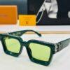  LV Green Acetate Crystal Square Sunglasses