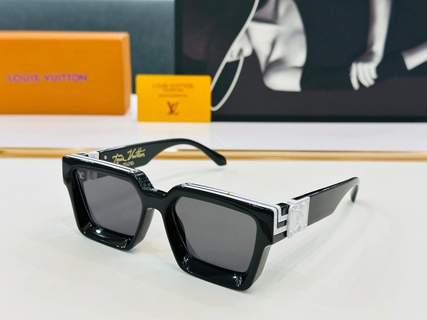 LV Green Acetate Crystal Square Sunglasses - Image 5