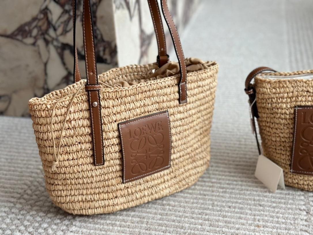 Alternative view of LOE 27 SUMMER WOVEN BASKET IN NATURAL RAFFIA