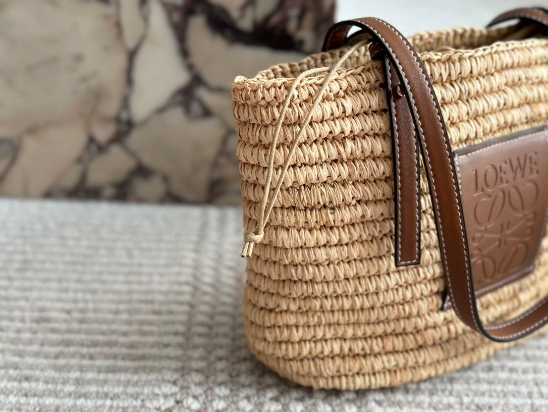 Loewe Summer Woven Basket Natural Raffia 27cm - Image 5