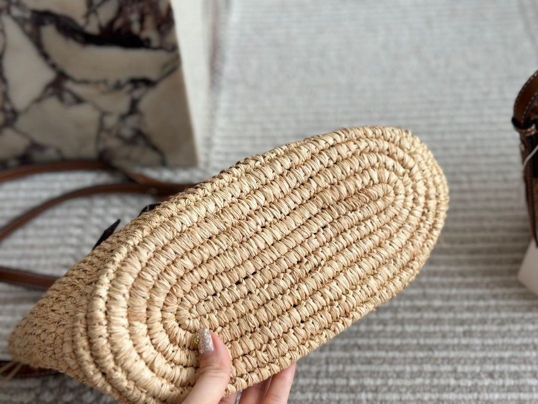 Loewe Summer Woven Basket Natural Raffia 27cm - Image 7