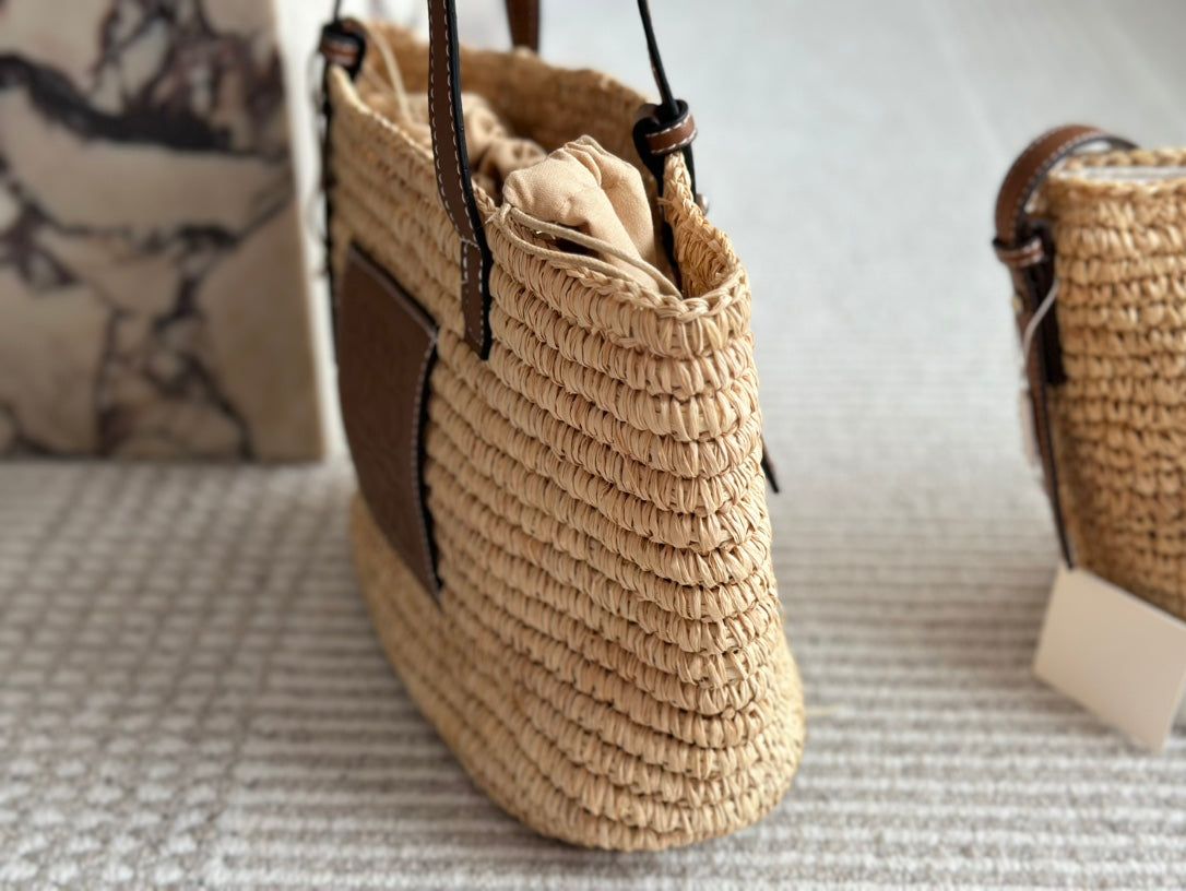 Loewe Summer Woven Basket Natural Raffia 27cm - Image 6