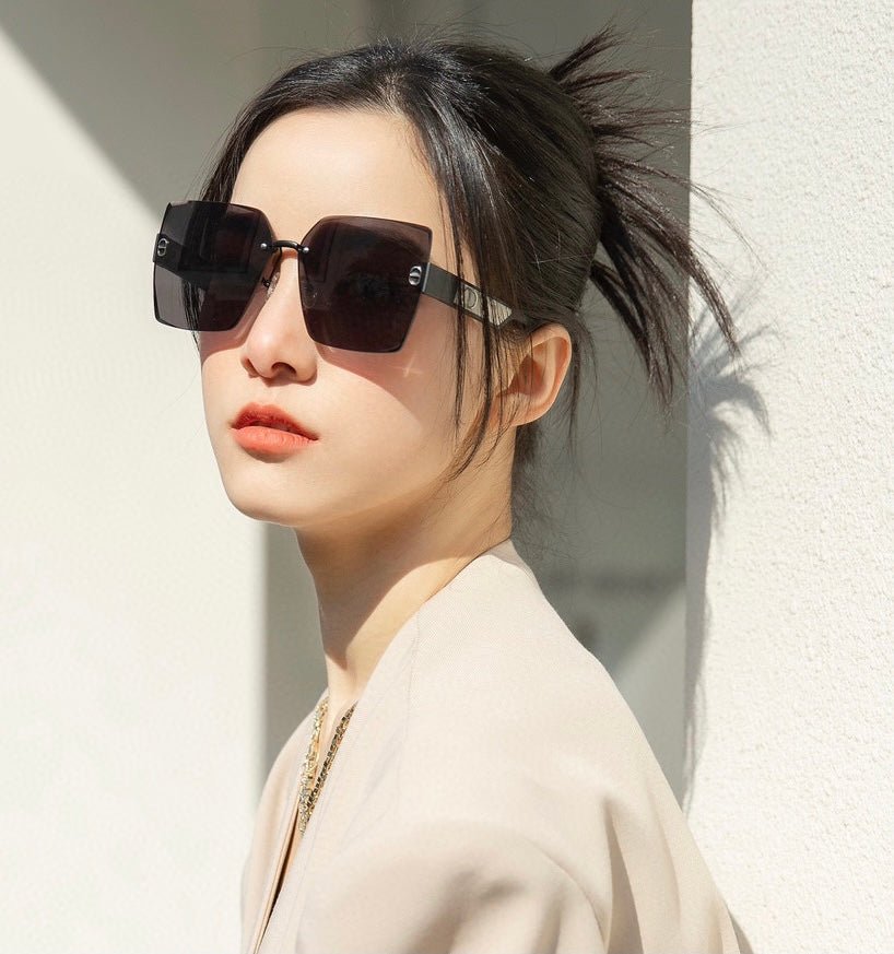 Dior Beige Rimless Brown Sunglasses - Image 13