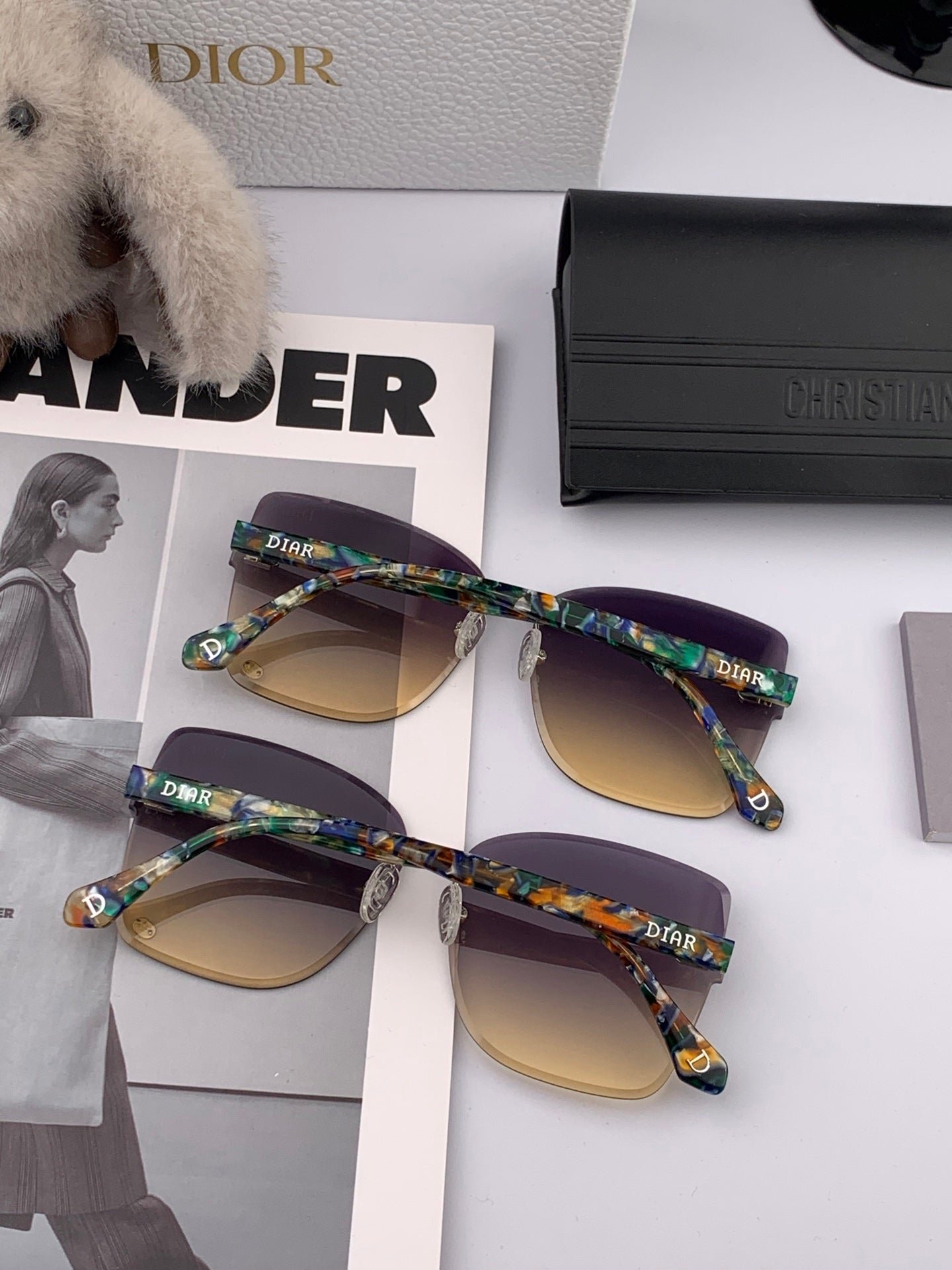 DIOR MONTAIGNE SUNGLASS CD6710 IN MULTICOLOR ACETATE - Image 5