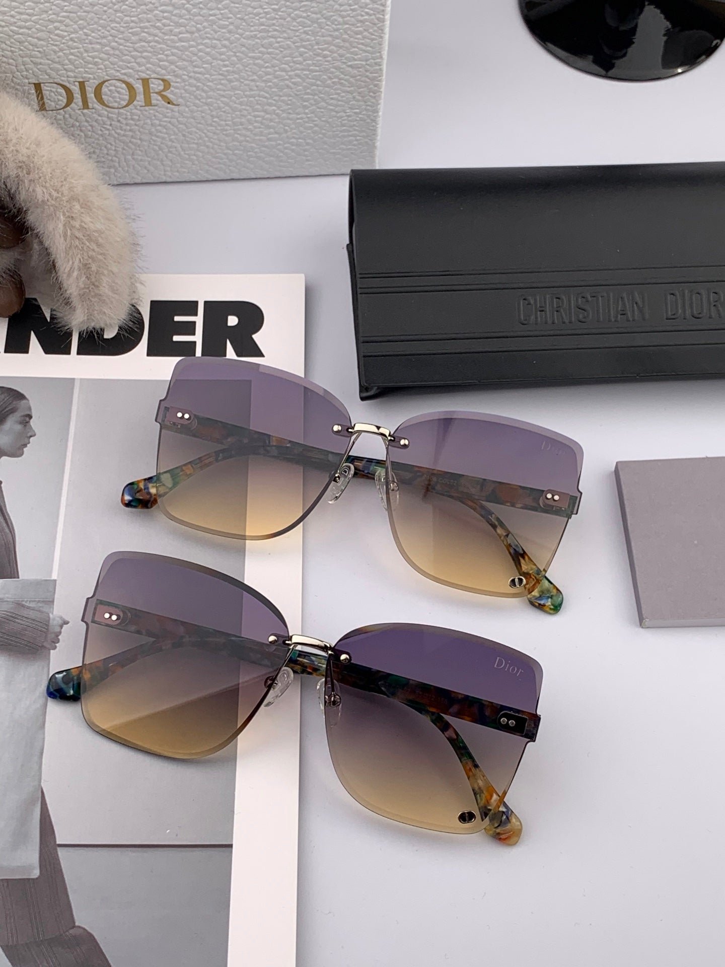 DIOR MONTAIGNE SUNGLASS CD6710 IN MULTICOLOR ACETATE - Image 6