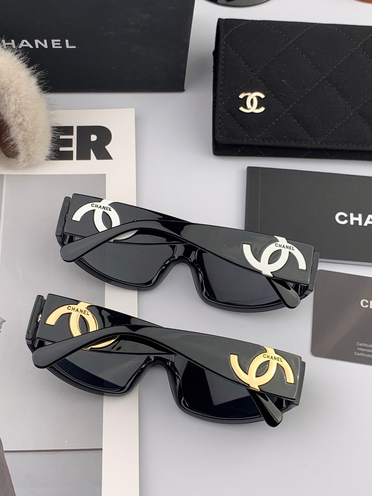 Chanel Gold CC Shield Sunglasses - Image 6