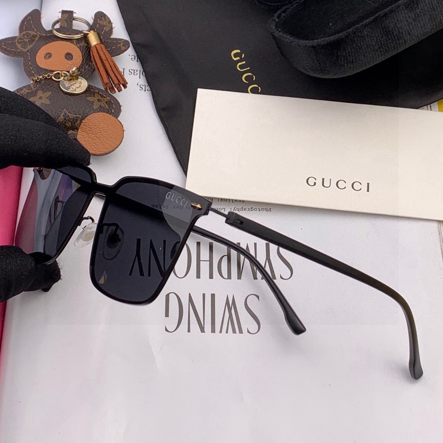 Alternative view of RECTANGULAR FRAME SUNGLASSES G11363 IN METAL