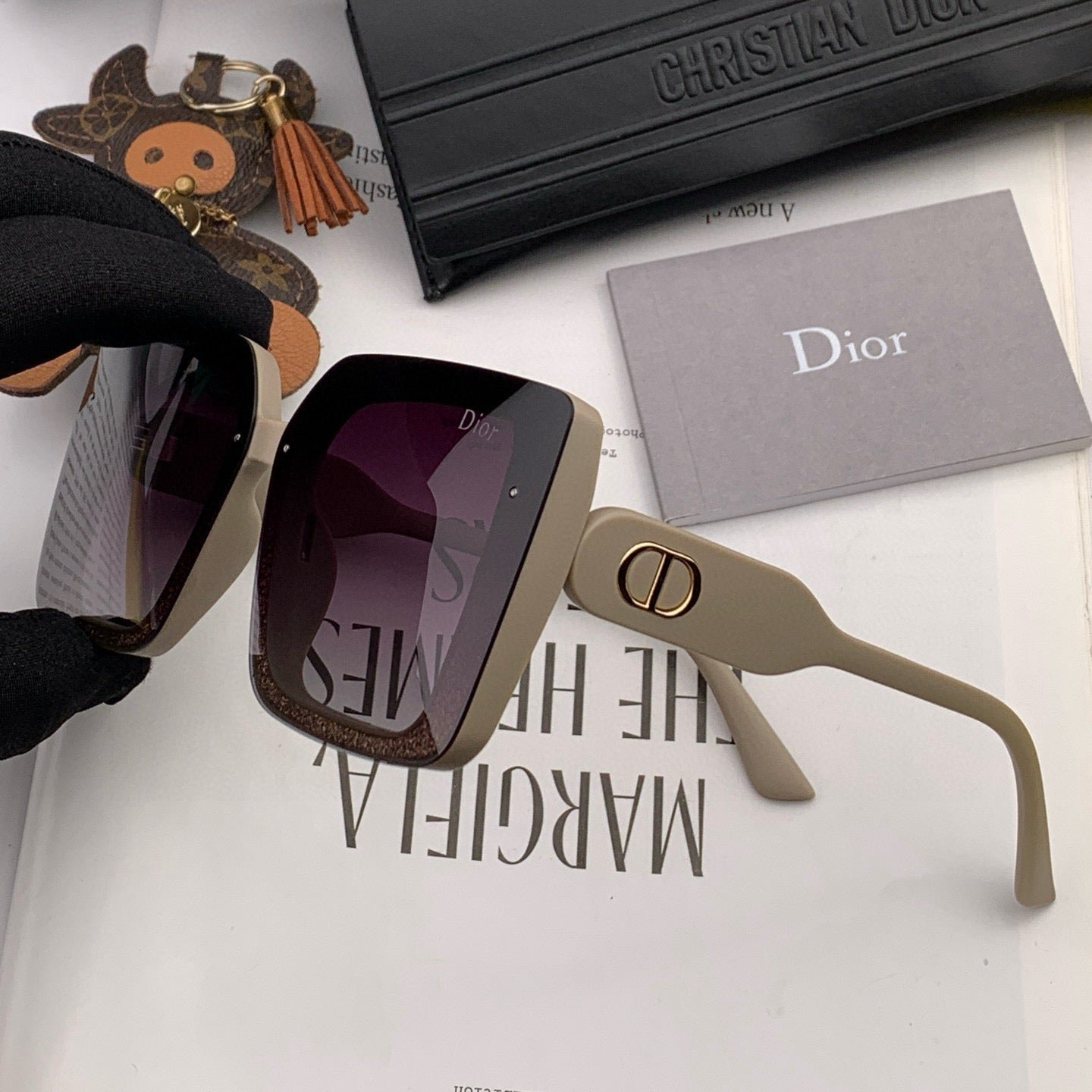 Alternative view of DIOR MONTAIGNE SQUARE SUNGLASS D6227 IN ACETATE
