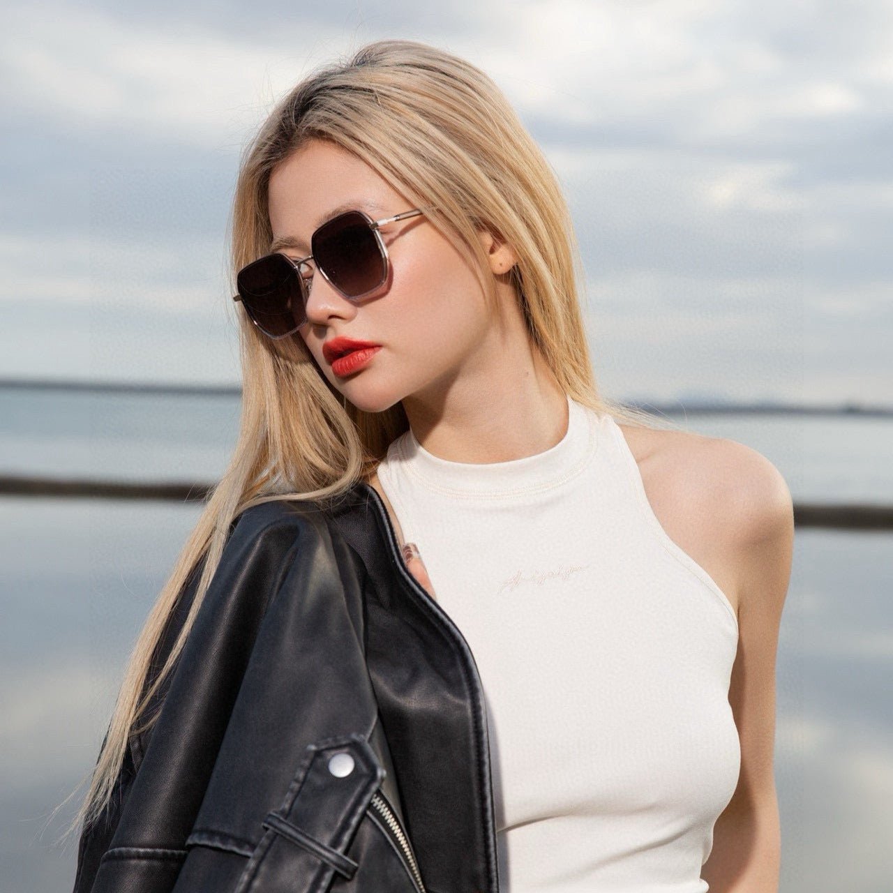 SQUARE FRAME SUNGLASSES G364 IN METAL - Image 8