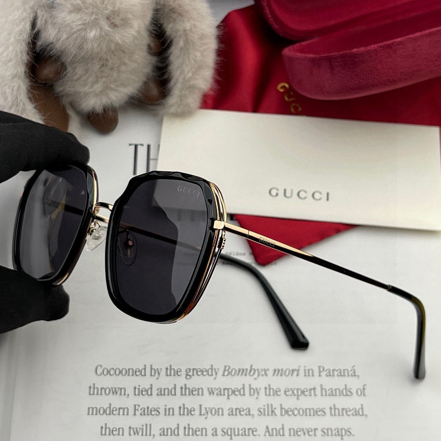 Alternative view of SQUARE FRAME SUNGLASSES G6581 IN ACETATE AND METAL