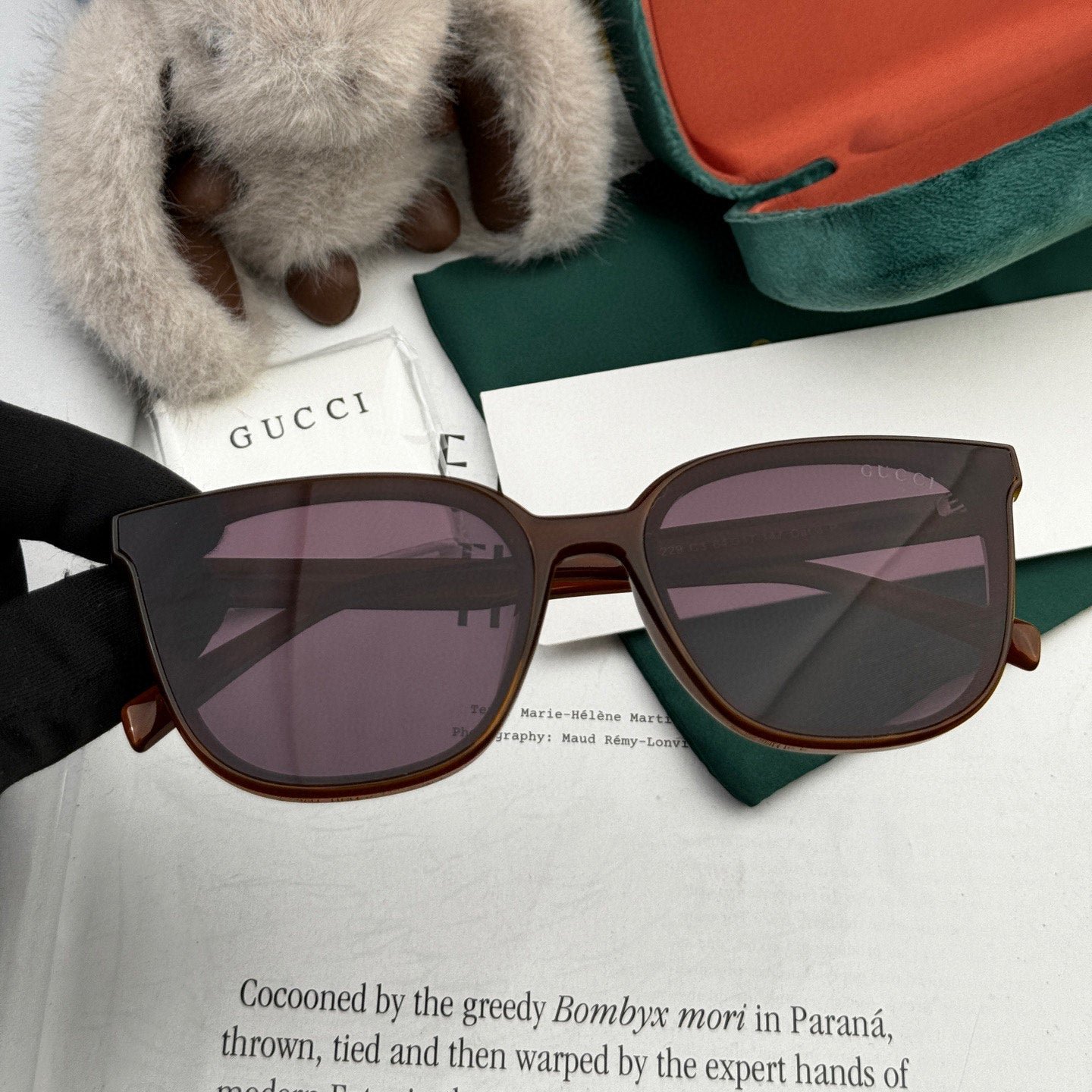 Gucci Dark Brown Square Acetate Sunglasses - Image 3